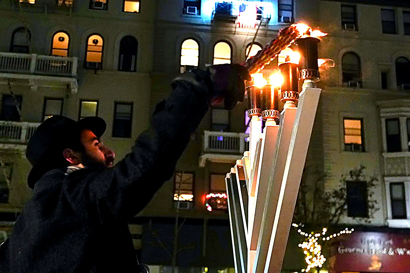 Menorah lighting at Hyde Park Square